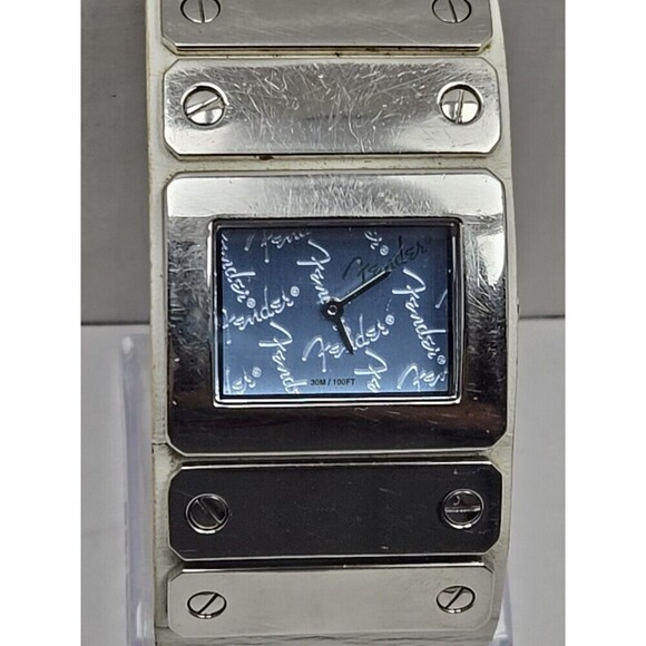 Fender Guitar Leather Cuff Bracelet Watch Rectangle Japan Quartz New Battery main image 7